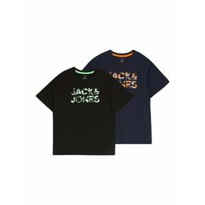 Jack & Jones Junior Póló 'MILES'  tengerészkék / menta / narancs / fekete