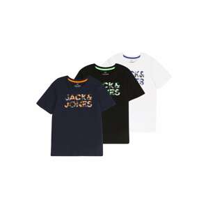 Jack & Jones Junior Póló 'MILES'  tengerészkék / narancs / fekete / fehér