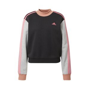 ADIDAS SPORTSWEAR Sport szabadidős felsők 'Essentials 3-Stripes Half-Neck Fleece'  szürke melír / rózsaszín / púder / fekete