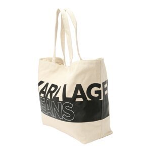 KARL LAGERFELD JEANS Shopper táska  bézs / fekete / fehér