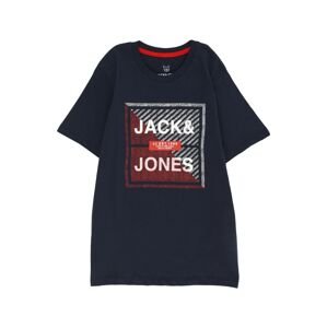 Jack & Jones Junior Póló 'KAIN'  tengerészkék / tűzpiros / fehér / piszkosfehér
