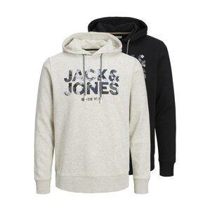 JACK & JONES Tréning póló 'JAMES'  éjkék / szürke / fekete / fehér melír