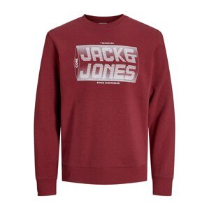 JACK & JONES Tréning póló  lilásvörös / fehér