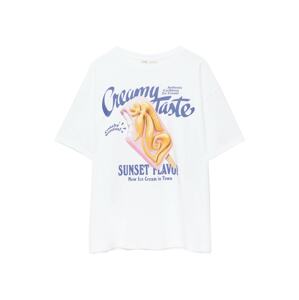 Pull&Bear Oversize póló  encián / curry / rózsaszín / fehér