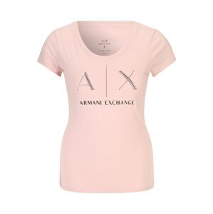ARMANI EXCHANGE Póló  rózsaszín / fekete / fehér