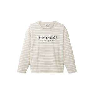 TOM TAILOR Tréning póló  kő / fekete / fehér