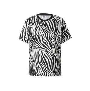 ADIDAS ORIGINALS Póló 'Allover Zebra Animal Print Essentials'  fekete / fehér