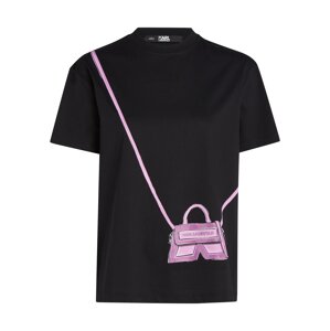 Karl Lagerfeld Póló 'Ikon'  orchidea / rózsaszín / fekete