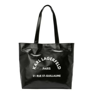 Karl Lagerfeld Shopper táska 'Rue St-Guillaume'  fekete / fehér