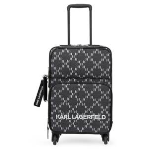 Karl Lagerfeld Gurulós bőröndök 'Monogram Jacquard 2.0'  szürke / fehér