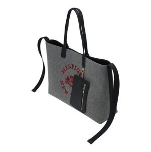 TOMMY HILFIGER Shopper táska  szürke / vérvörös / fekete