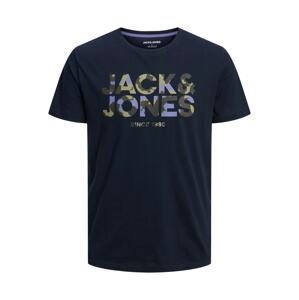 Jack & Jones Plus Póló 'James'  tengerészkék / khaki / sötétzöld / levendula