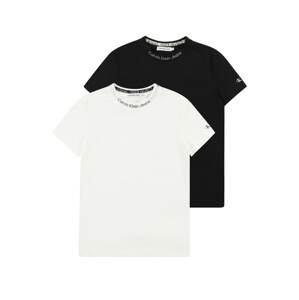 Calvin Klein Jeans Póló 'INTARSIA'  szürke / fekete / fehér