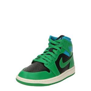 Nike Sportswear Magas szárú sportcipők 'AIR JORDAN 1 MID'  világoskék / zöld / fekete