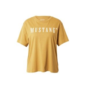 MUSTANG T-Shirt 'ALINA'  aranysárga / fehér