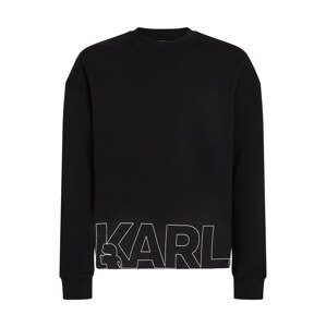Karl Lagerfeld Tréning póló 'Bold Hem'  fekete / fehér