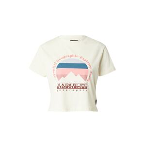 NAPAPIJRI T-Shirt  rozsdabarna / rózsaszín / fehér