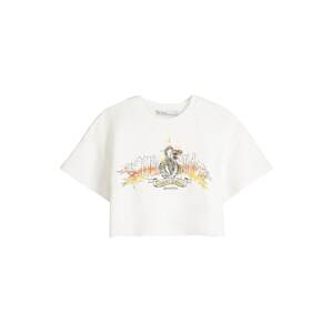 Bershka Tréning póló  aranysárga / korál / fekete / piszkosfehér