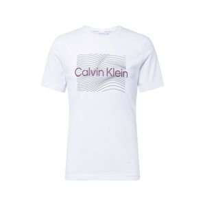 Calvin Klein Póló  földi szeder / fekete / fehér