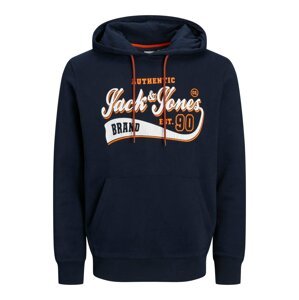 JACK & JONES Tréning póló 'EMETT'  tengerészkék / narancs / fehér