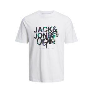 JACK & JONES Póló 'SILVER LAKE'  zöld / bogyó / fekete / fehér