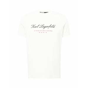 Karl Lagerfeld Póló  világos bézs / piros / fekete