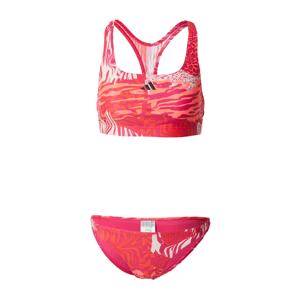 ADIDAS PERFORMANCE Sport bikini 'Allover Graphic'  rózsaszín / tűzpiros / fekete / fehér