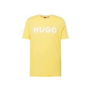 HUGO Póló 'Dulivio'  sárga / fehér
