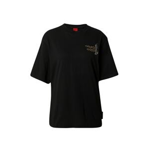HUGO T-Shirt 'Dalonia'  arany / fekete / fehér