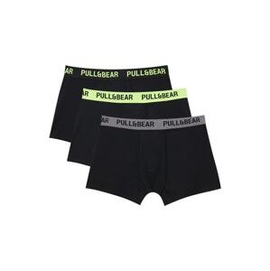 Pull&Bear Boxeralsók  sötétszürke / citromzöld / fekete