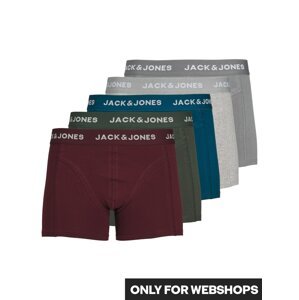 JACK & JONES Boxeralsók 'Smith'  kék / szürke melír / khaki / sötétvörös