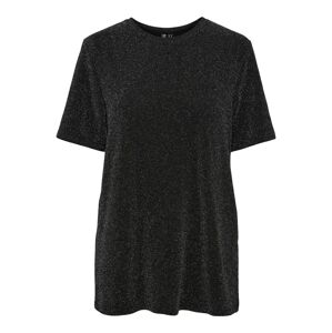 PIECES Oversize póló 'Lina'  fekete / ezüst