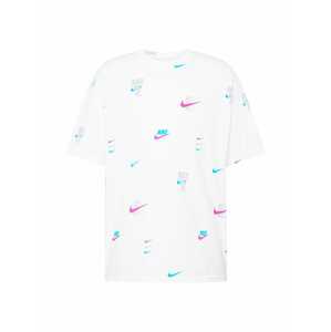 Nike Sportswear Póló  azúr / szürke / orchidea / fehér