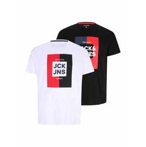 Jack & Jones Plus Póló 'OSCAR'  tengerészkék / piros / fekete / fehér