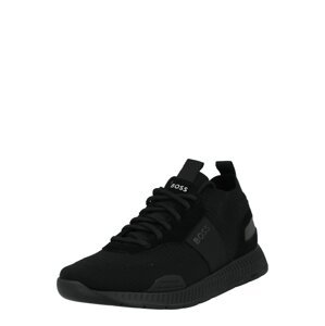 BOSS Black Rövid szárú sportcipők 'Titanium'  fekete / fehér