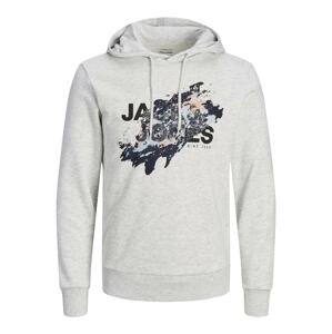 JACK & JONES Tréning póló 'NELSON'  krém / tengerészkék / fekete / fehér melír