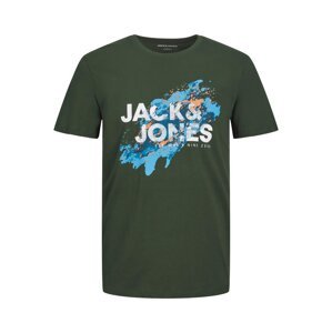 JACK & JONES Póló 'Nelson'  világoskék / zöld / narancs / fehér