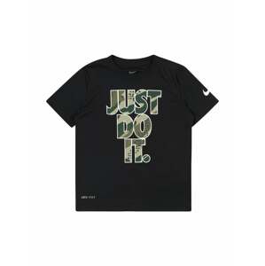 Nike Sportswear Póló  zöld / olíva / fekete / fehér