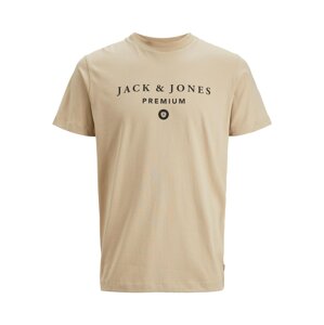 JACK & JONES Póló 'MASON'  bézs / fekete