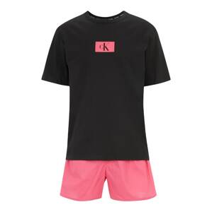 Calvin Klein Underwear Rövid pizsama  rózsaszín / fekete