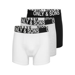 Only & Sons Boxeralsók 'FITZ'  világosszürke / fekete / fehér