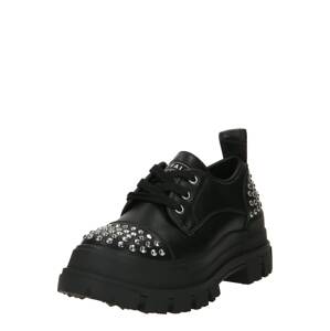 BUFFALO Fűzős cipő 'ASPHA'  fekete / ezüst