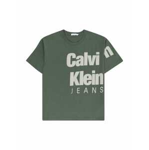 Calvin Klein Jeans Póló  homok / sötétzöld