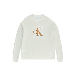 Calvin Klein Jeans Pulóver  dohánybarna / fehér