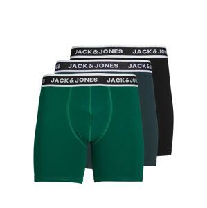 JACK & JONES Boxeralsók 'Echo'  zöld / sötétzöld / fekete / piszkosfehér