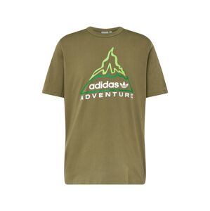 ADIDAS ORIGINALS Póló 'Adventure Graphic'  olíva / világoszöld / fehér
