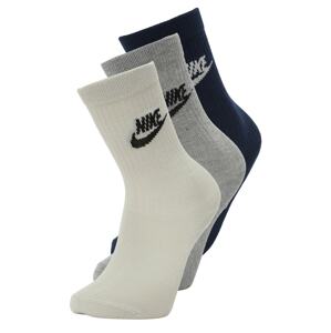 Nike Sportswear Sportzoknik  krém / sötétkék / szürke melír / fekete