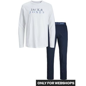 JACK & JONES Hosszú pizsama 'Alex'  tengerészkék / pasztellkék / fehér