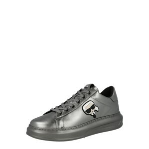 Karl Lagerfeld Rövid szárú sportcipők 'KAPRI'  fekete / ezüst / piszkosfehér