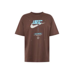 Nike Sportswear Póló  füstkék / barna / fehér